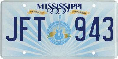 MS license plate JFT943