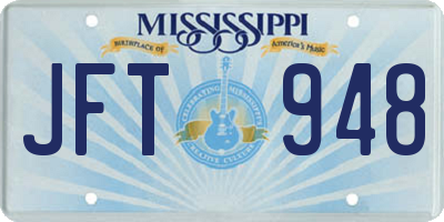 MS license plate JFT948