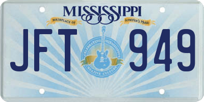 MS license plate JFT949