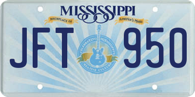 MS license plate JFT950
