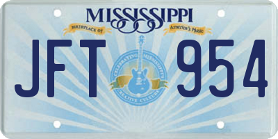 MS license plate JFT954