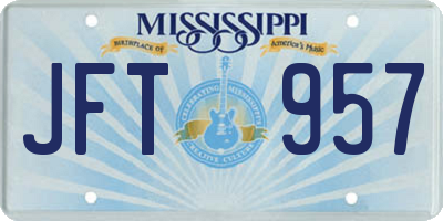 MS license plate JFT957
