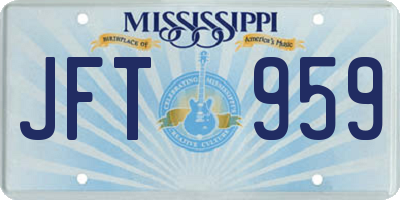 MS license plate JFT959