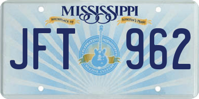 MS license plate JFT962