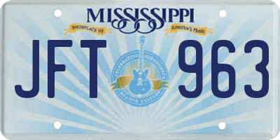 MS license plate JFT963