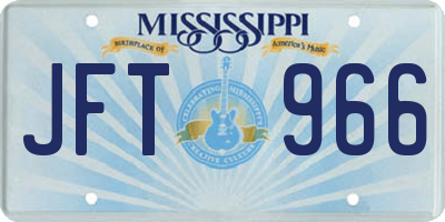MS license plate JFT966