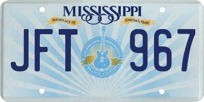 MS license plate JFT967