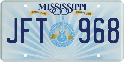 MS license plate JFT968