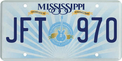 MS license plate JFT970