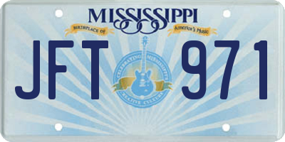MS license plate JFT971