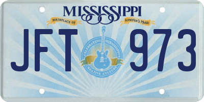 MS license plate JFT973