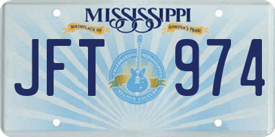 MS license plate JFT974