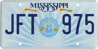 MS license plate JFT975