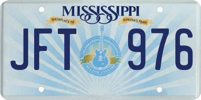 MS license plate JFT976