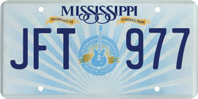 MS license plate JFT977