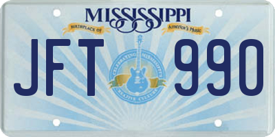MS license plate JFT990