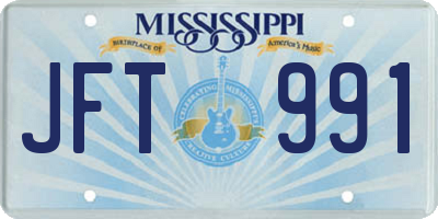 MS license plate JFT991