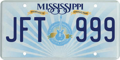 MS license plate JFT999