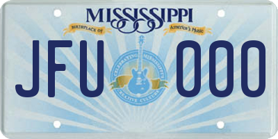 MS license plate JFU000