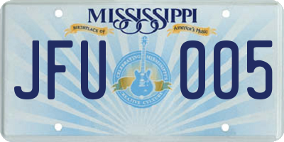 MS license plate JFU005