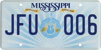 MS license plate JFU006
