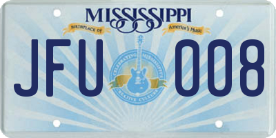 MS license plate JFU008