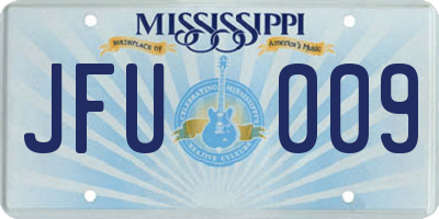 MS license plate JFU009