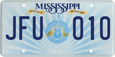 MS license plate JFU010