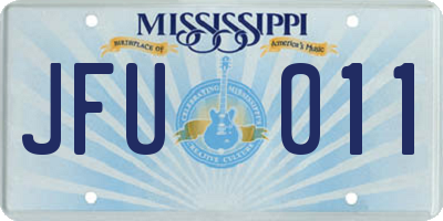 MS license plate JFU011