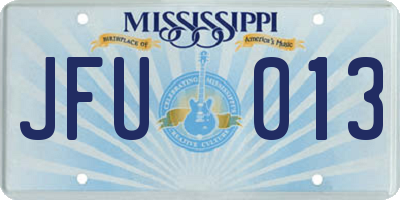 MS license plate JFU013