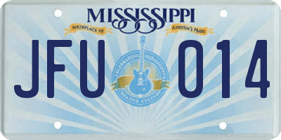MS license plate JFU014