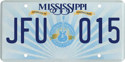 MS license plate JFU015