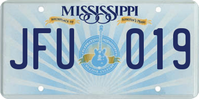 MS license plate JFU019