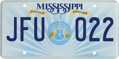 MS license plate JFU022