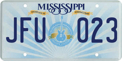 MS license plate JFU023