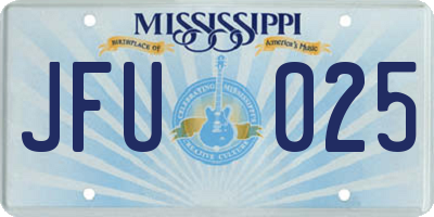 MS license plate JFU025