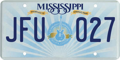 MS license plate JFU027