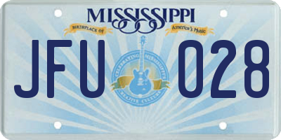 MS license plate JFU028