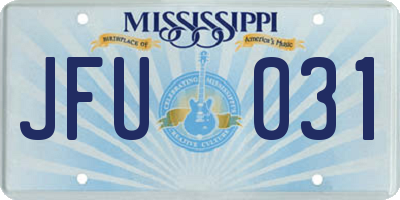MS license plate JFU031