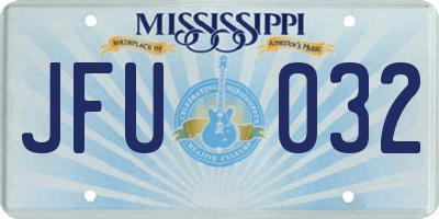MS license plate JFU032