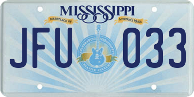 MS license plate JFU033