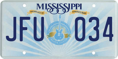 MS license plate JFU034