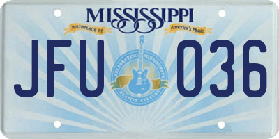 MS license plate JFU036