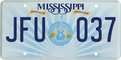 MS license plate JFU037