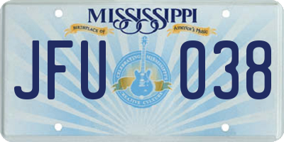 MS license plate JFU038
