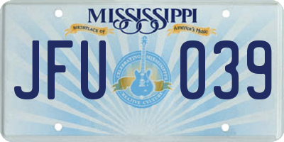 MS license plate JFU039
