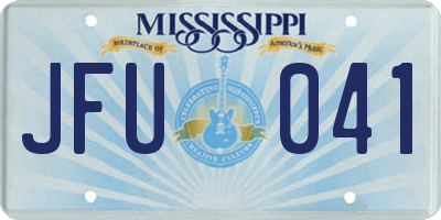 MS license plate JFU041