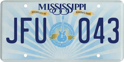 MS license plate JFU043