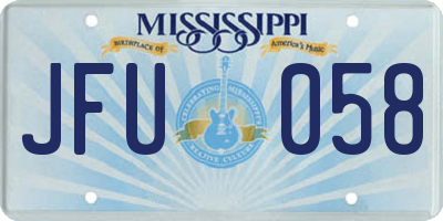 MS license plate JFU058