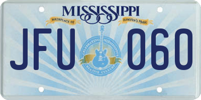 MS license plate JFU060
